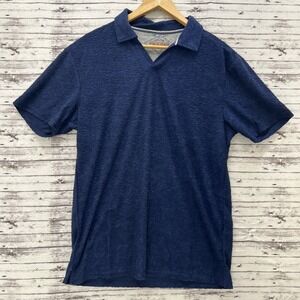 Weatherproof Original Vintage Men's Large Polo Naval Academy Navy Blue Textured